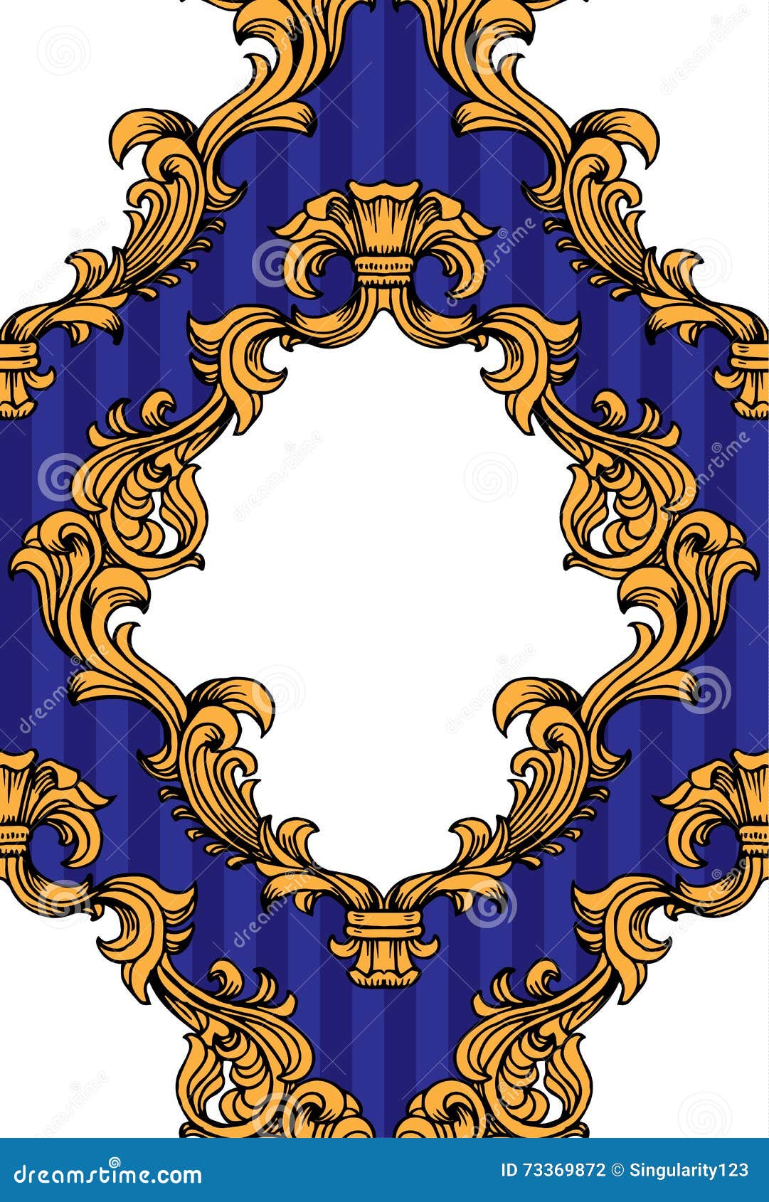 Vector Baroque Acanthus Leaves Frame Seamless Pattern Stock Vector