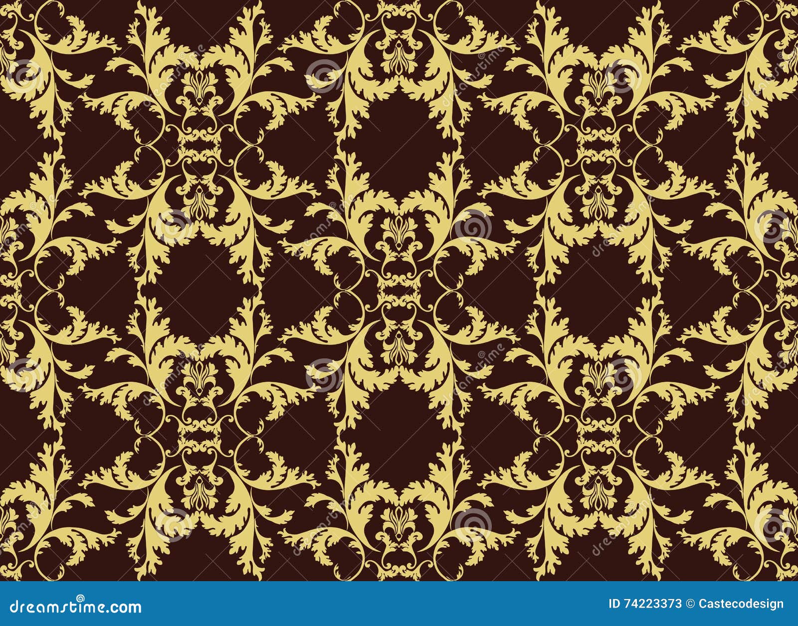 Vector Baroque Floral Damask Ornament Pattern Element Stock ...