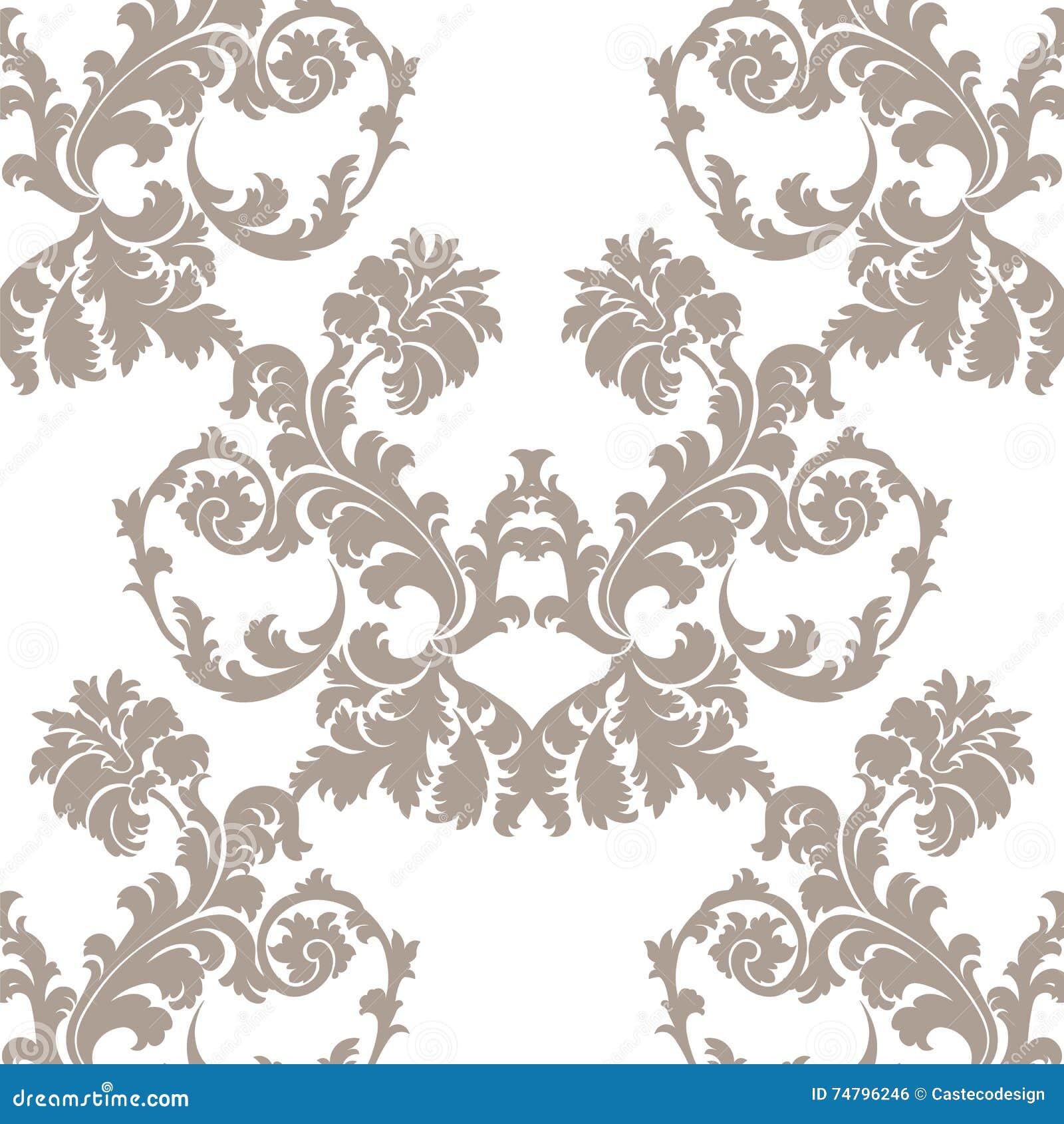 Download Vector Baroque Floral Damask Ornament Pattern Stock Vector ...