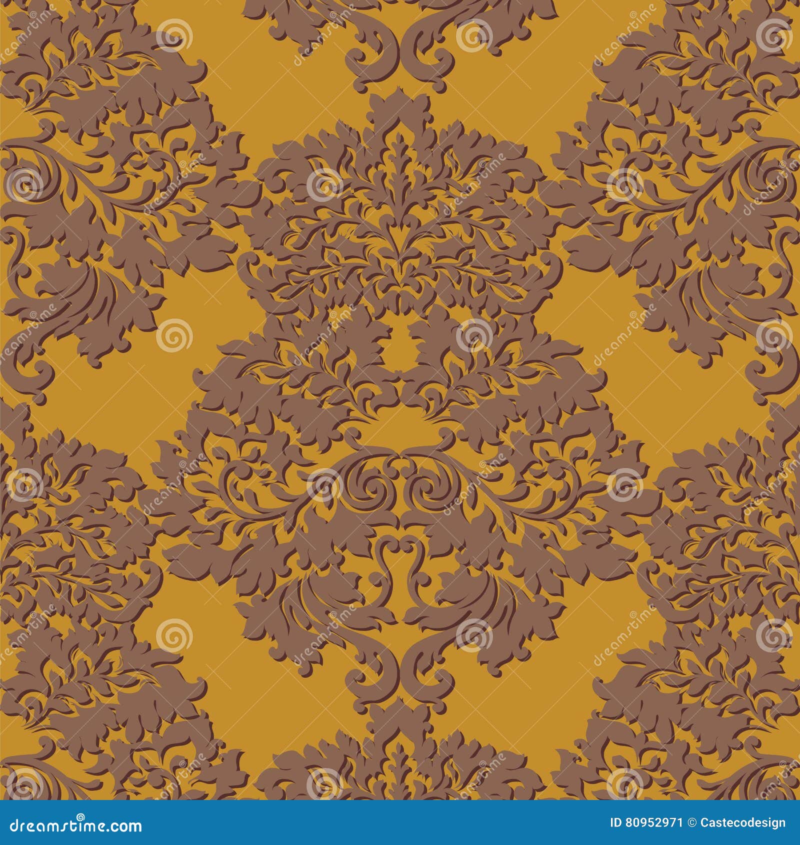 Download Vector Baroque Vintage Floral Damask Pattern. Stock Vector ...