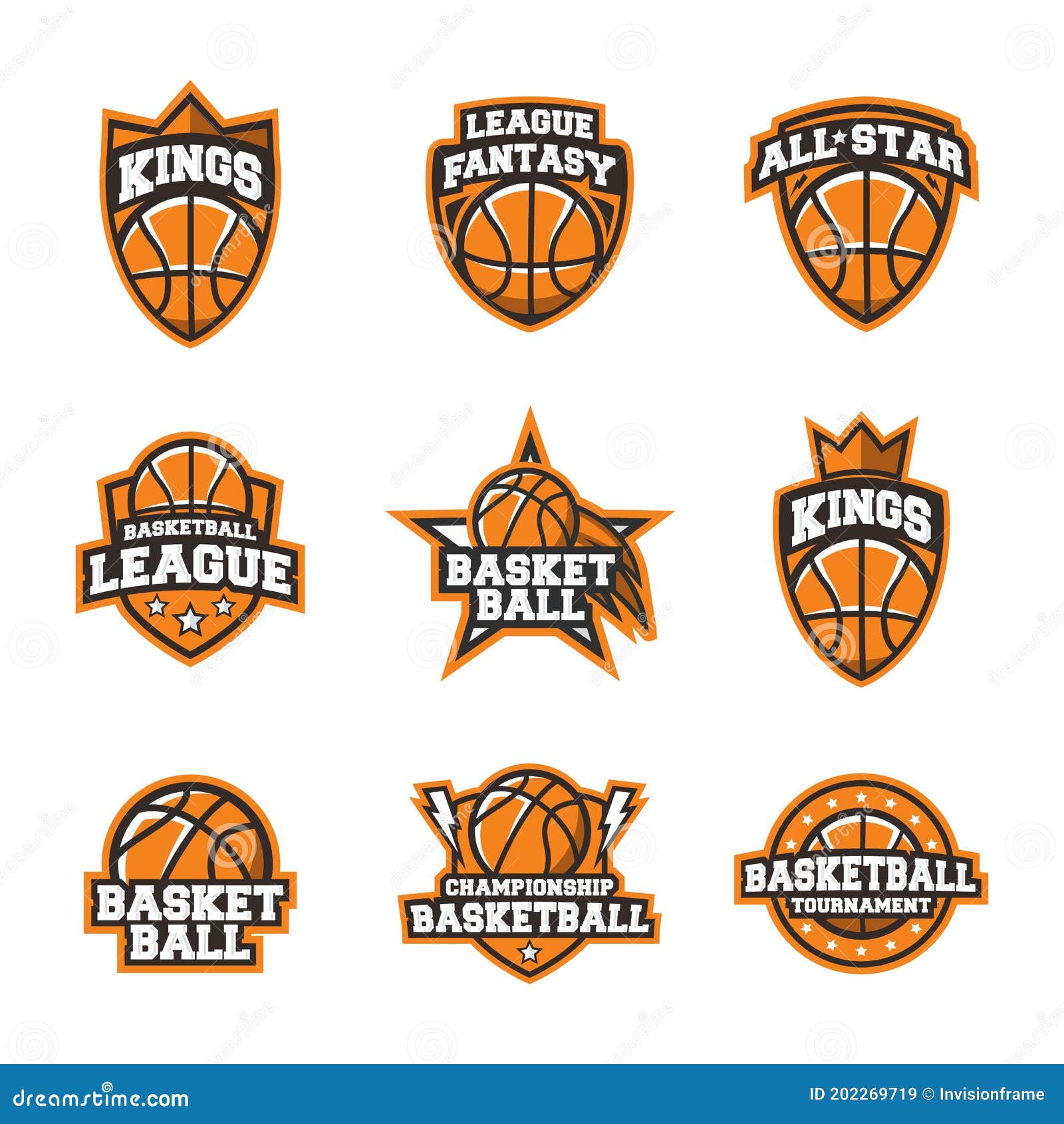 Basketball championship logo set and design Vector Image