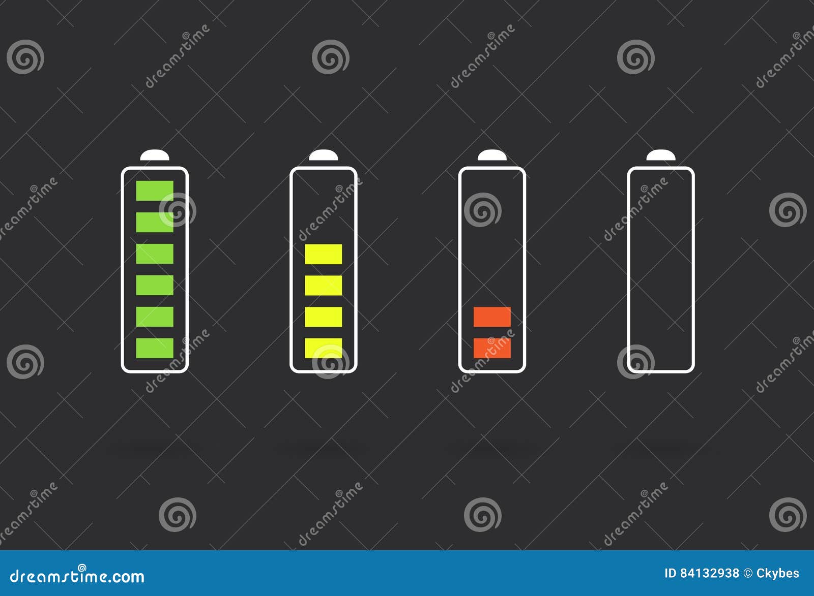 Vector Battery Accumulator Charge Icon or Symbol Set Stock Vector