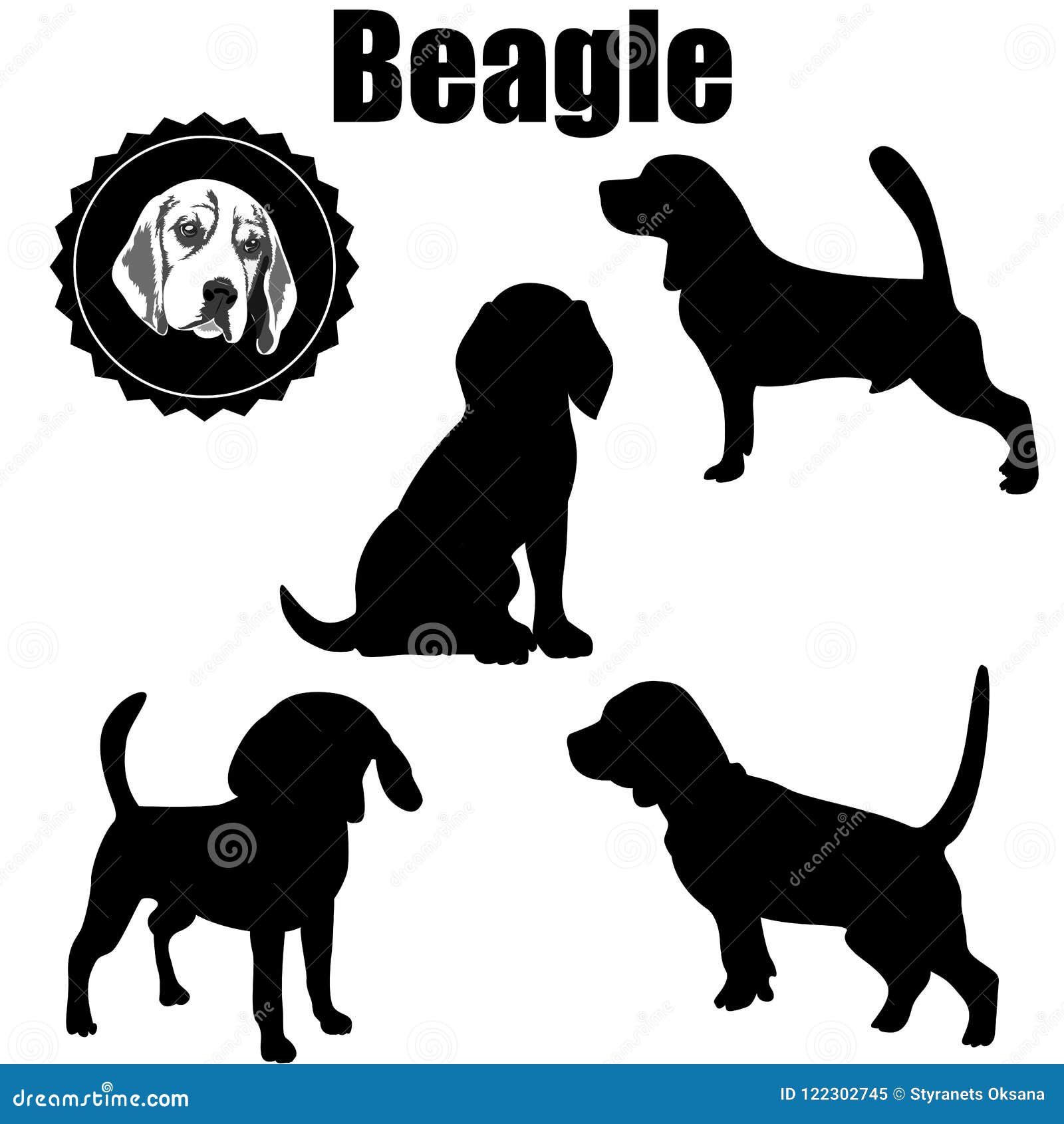 Download Vector Beagle Dog Silhouette Stock Vector - Illustration ...