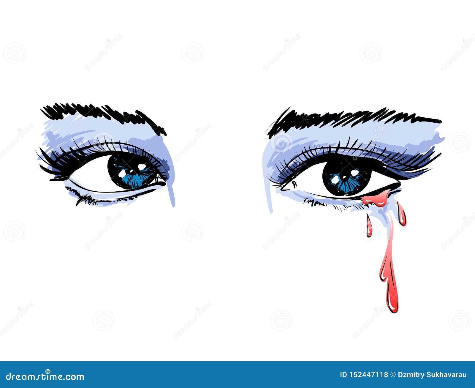 how to draw girl anime eyes crying