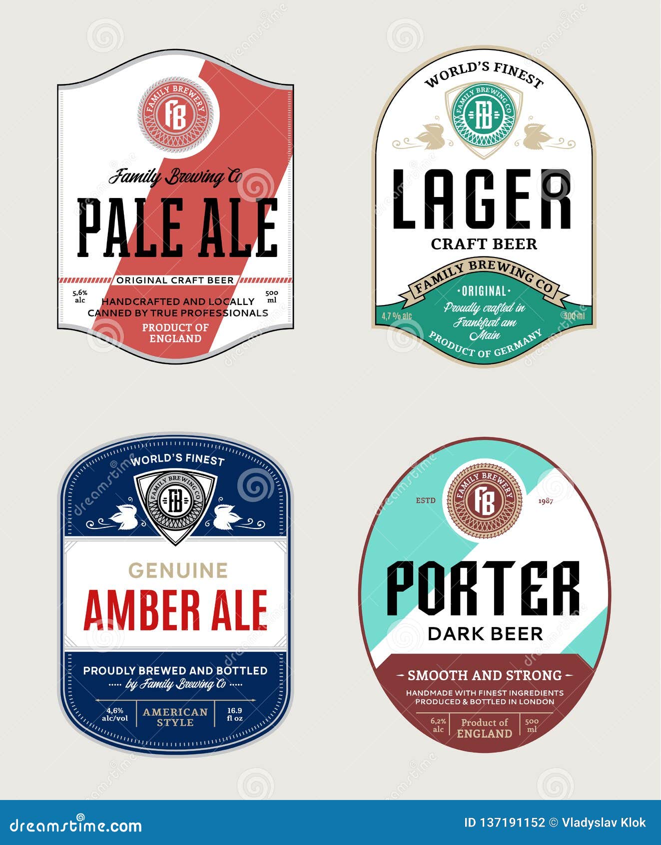 Vector Beer Labels and Design Elements Stock Vector Illustration of