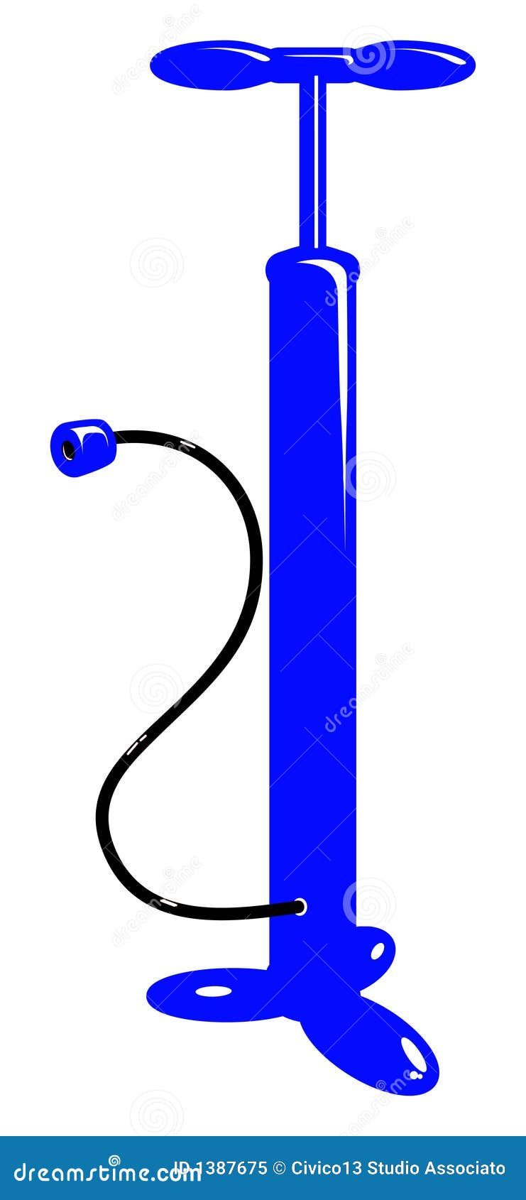 Vector Bicycle Blue Air Pump Stock Illustration Illustration of