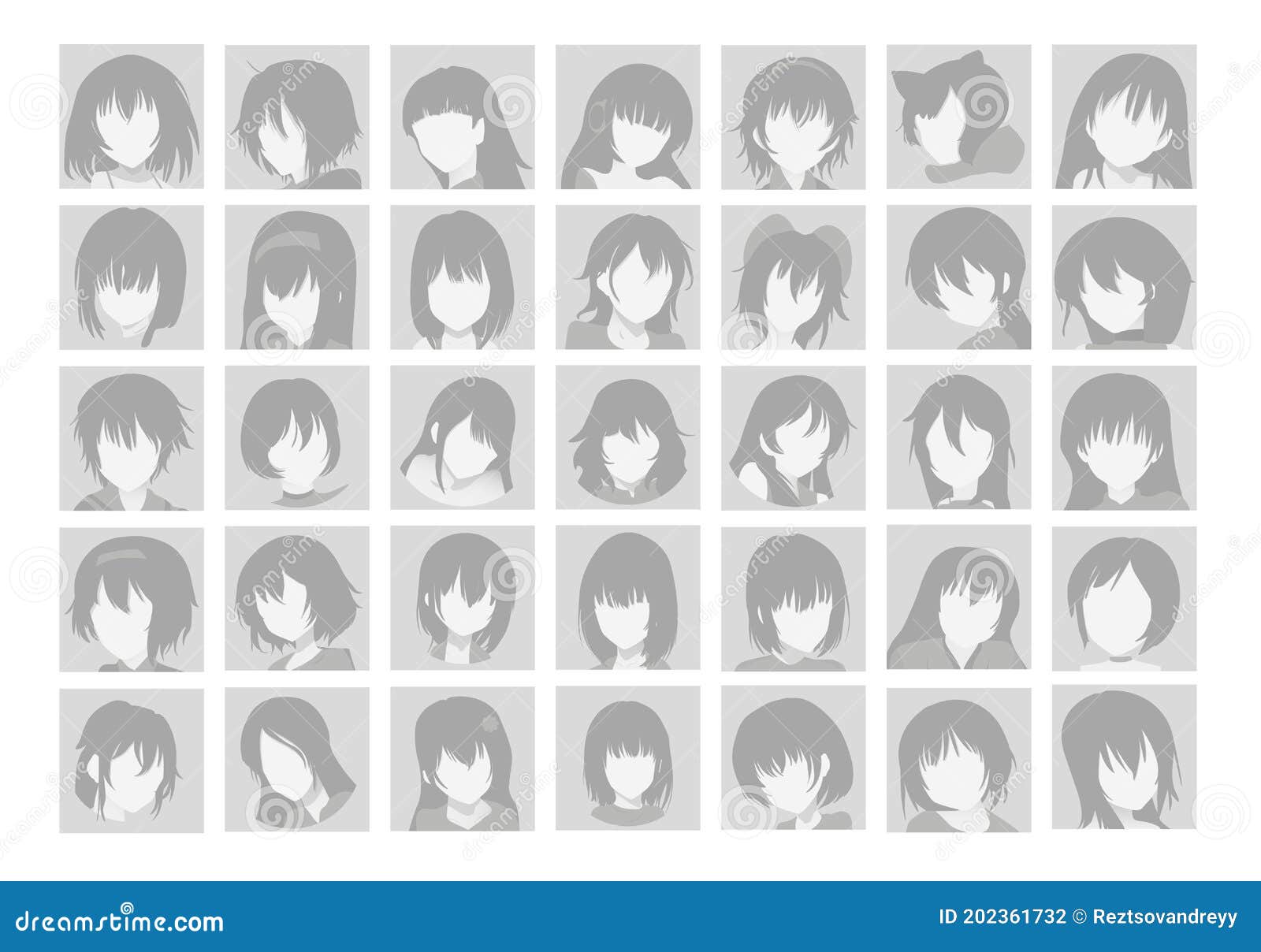 Default avatar anime girl profile icon Royalty Free Vector