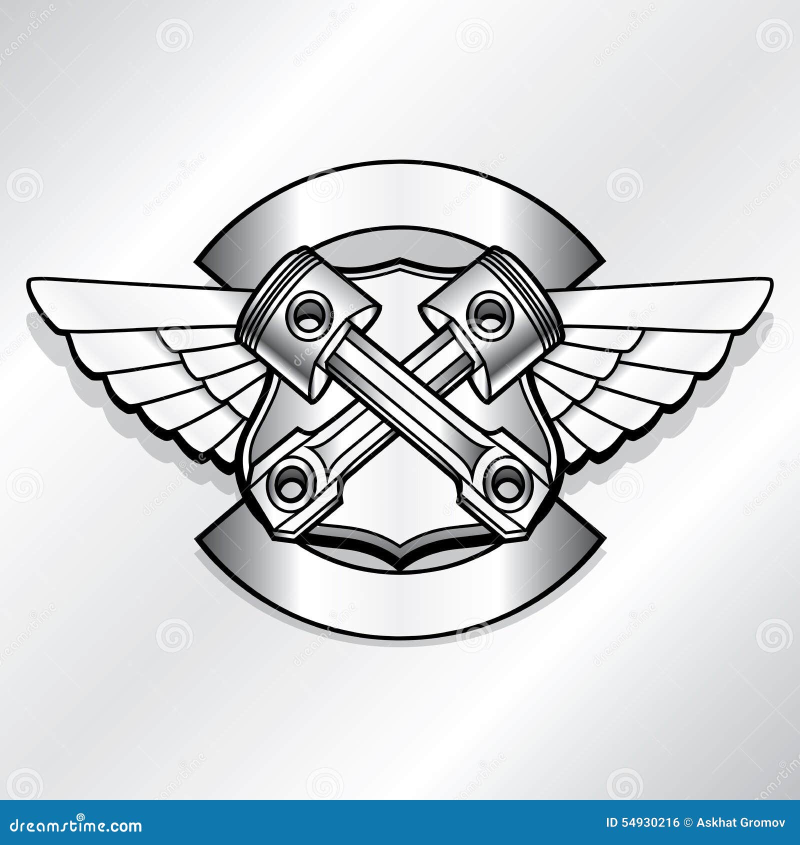 Vector Biker Logo  Illustration Motor  Club Piston Stock 