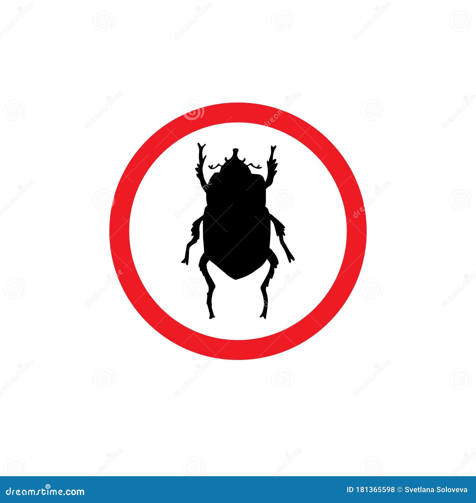  black bug beetle silhouette in red circle