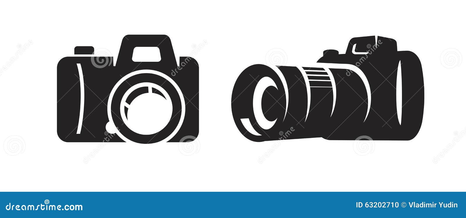 Vector black camera stock vector. Illustration of electronic - 63202710