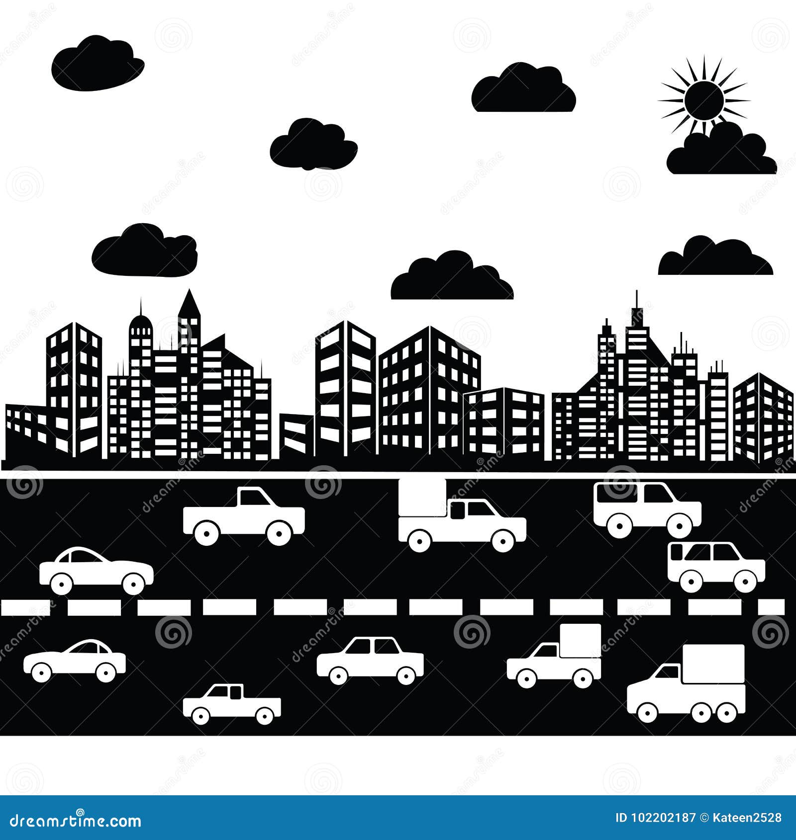 Vector Black City Icons Set Stock Vector - Illustration of horizontal
