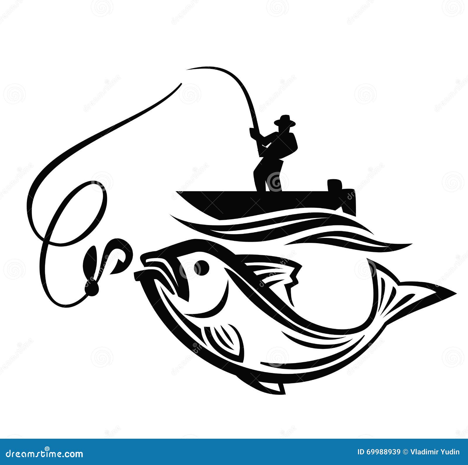 Download Vector black fisherman stock vector. Illustration of ...