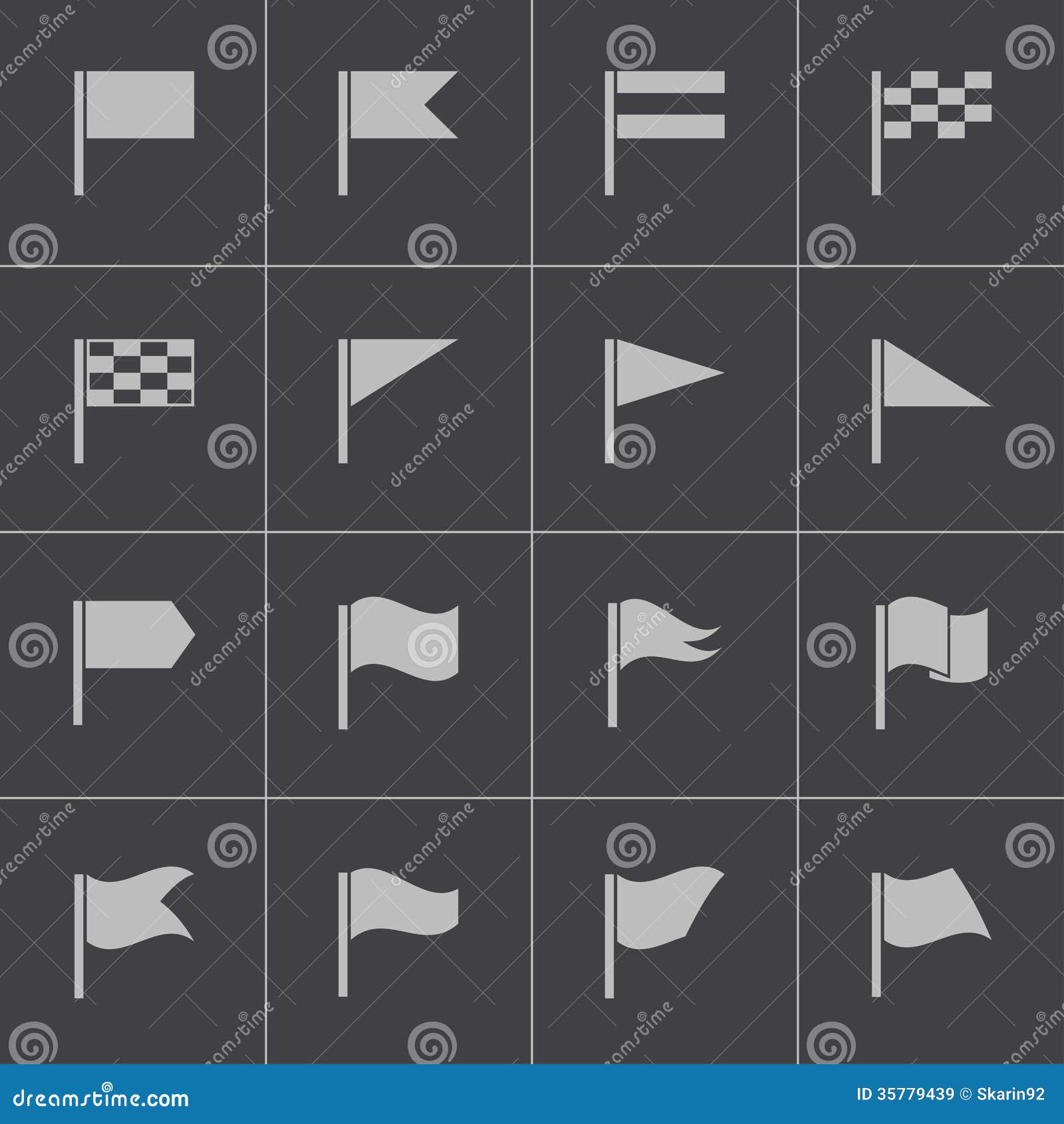 Vector Black Flag Icons Set Stock Vector - Illustration of element