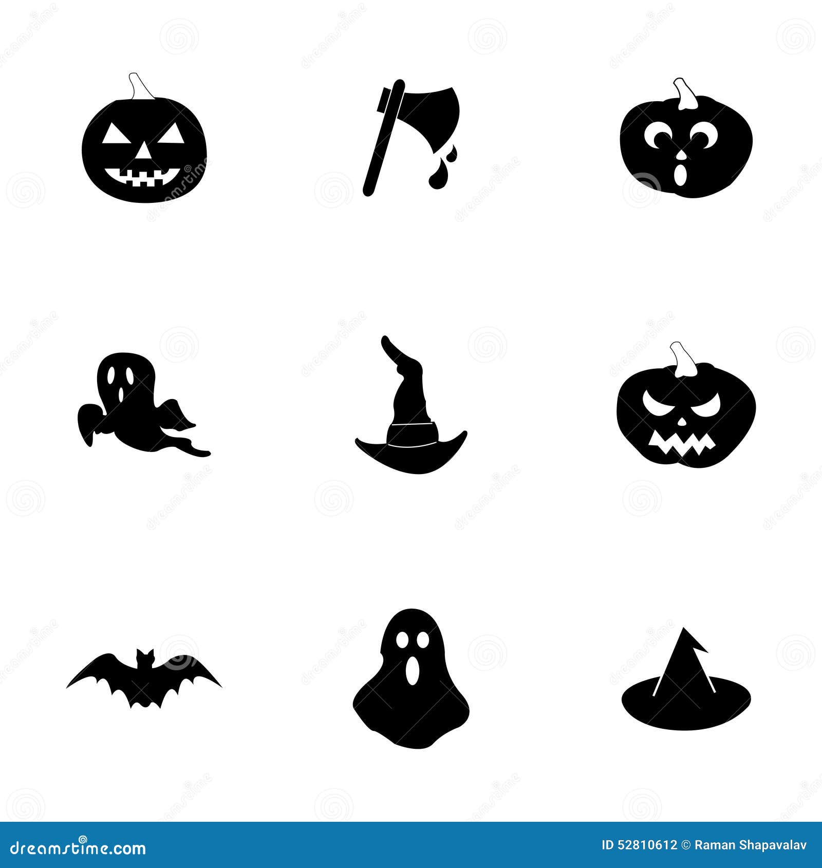 Vector Black Halloween Icons Set Stock Vector Illustration of vector