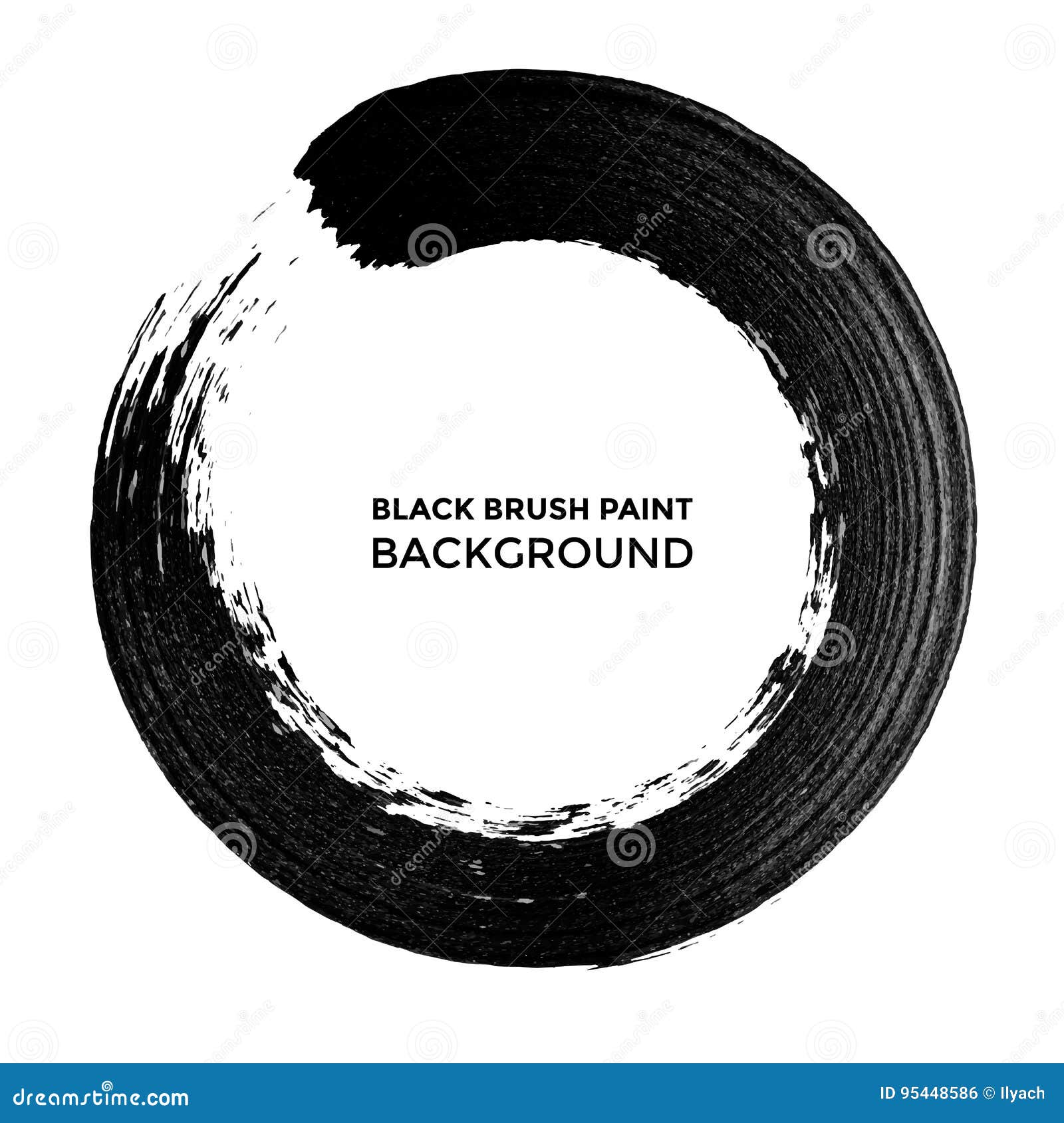 Vector Black Ink Circle Paint Stroke. Stock Vector Illustration of