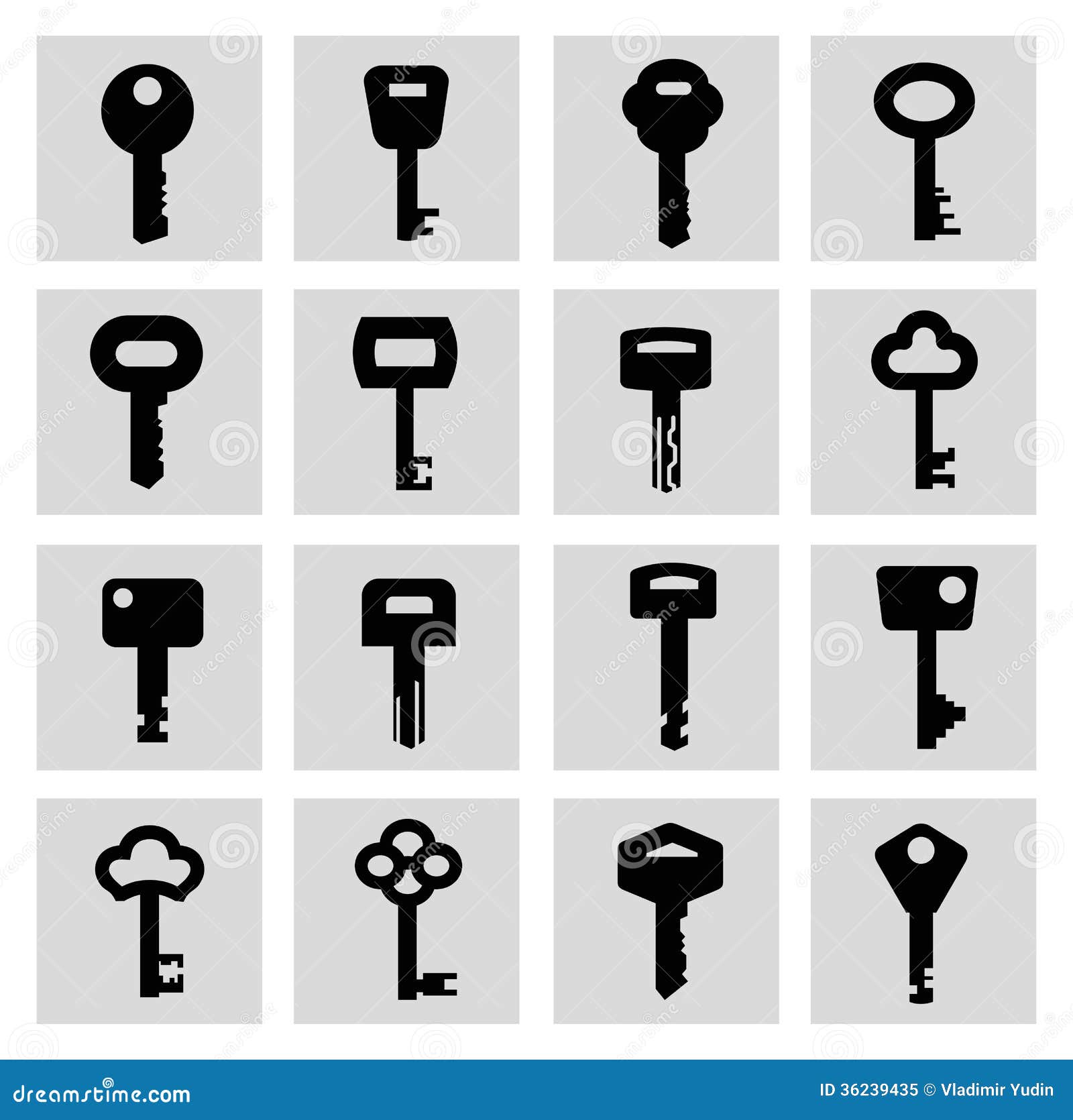Download Vector Black Key Icon Set On White Stock Vector ...