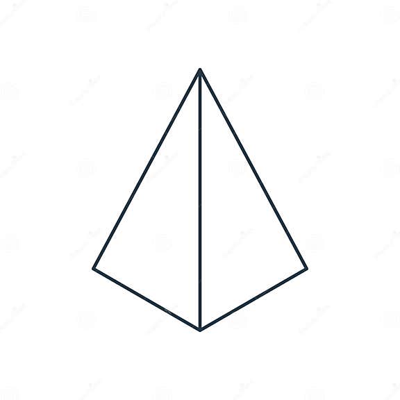 Vector Black Linear Square Pyramid for Game, Icon, Package Design, Logo