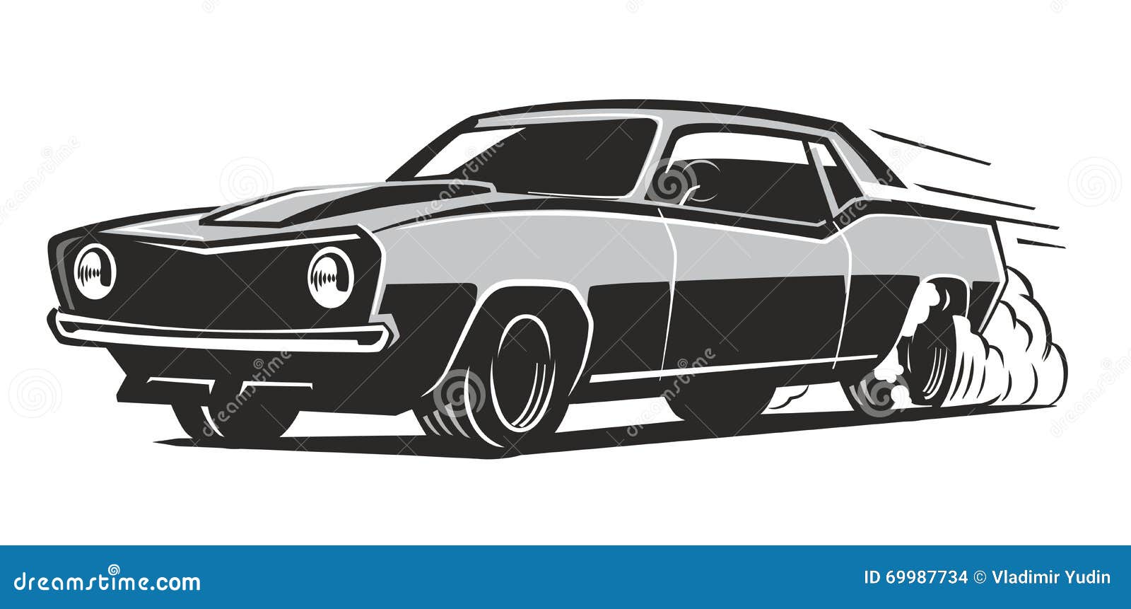 Vector Black Muscle Car | CartoonDealer.com #69987734
