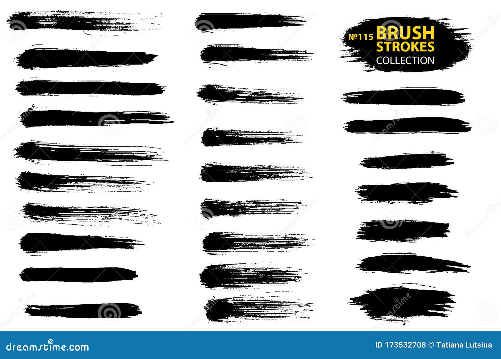Vector Black Paint Ink Brush Stroke Brush Line Or Texture Collection Of Black Paint Ink Brush Strokes Brushes Stock Vector Illustration Of Messy Isolated 173532708