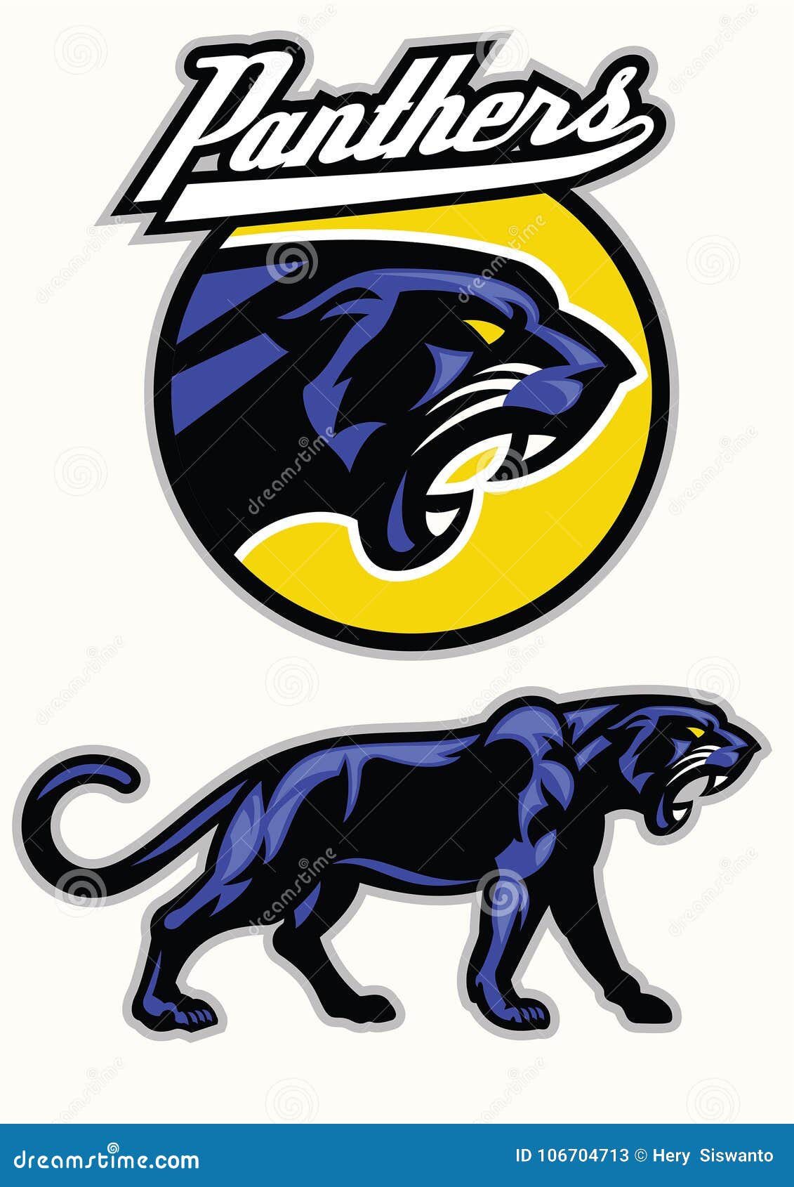 black panther mascot set