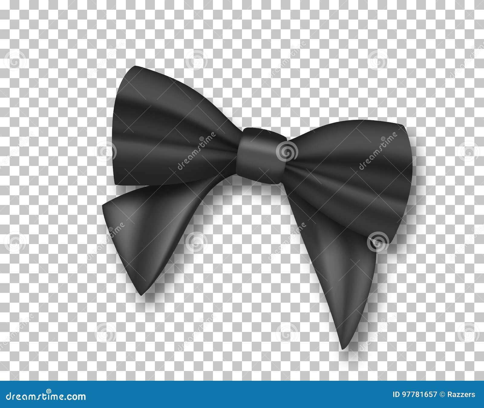 Vector Black Ribbon. 3D Realistic Ribbon Isolated on Transparent ...