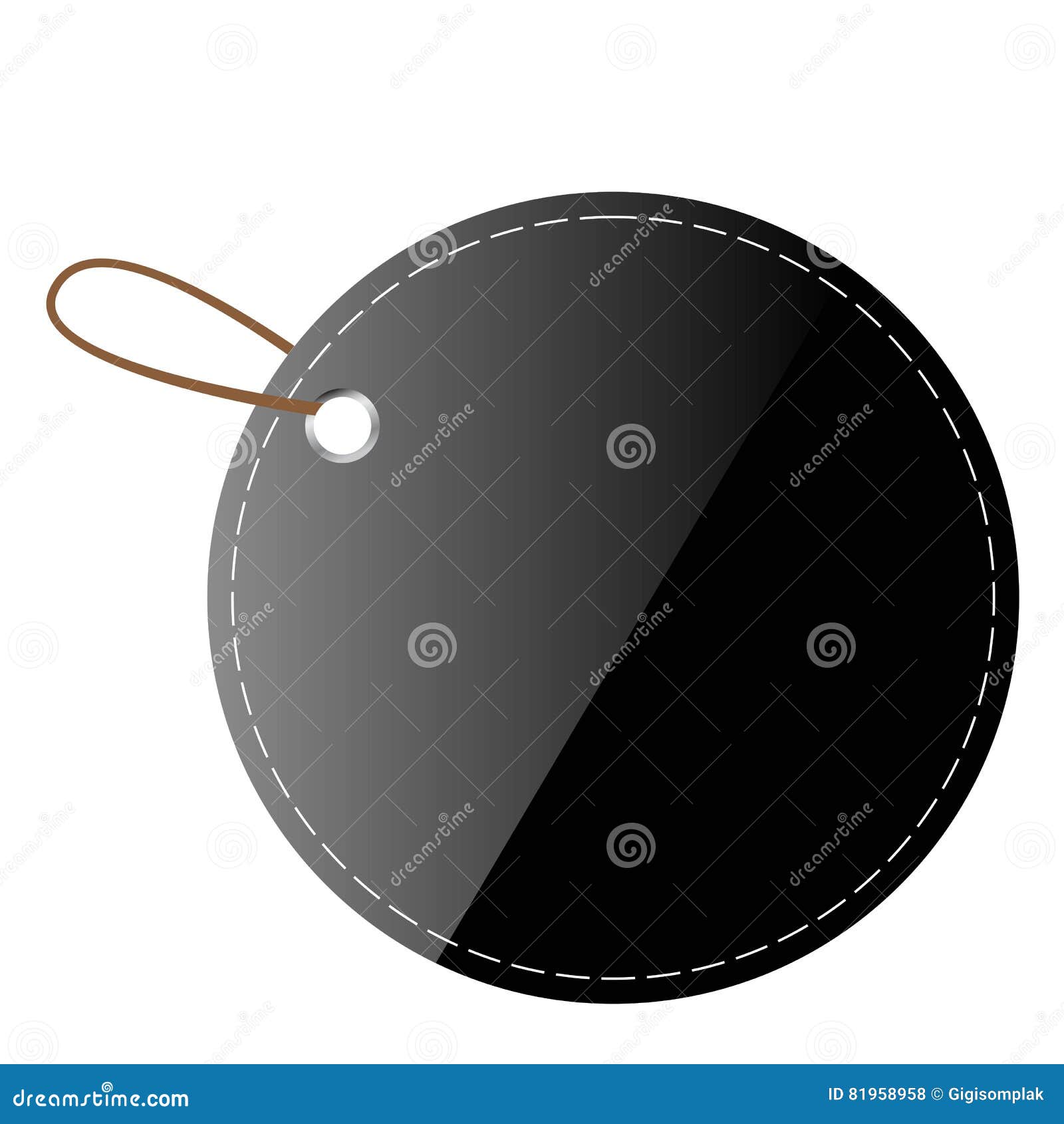 Black Rounded Blank Tag, Isolated On White Stock Illustration