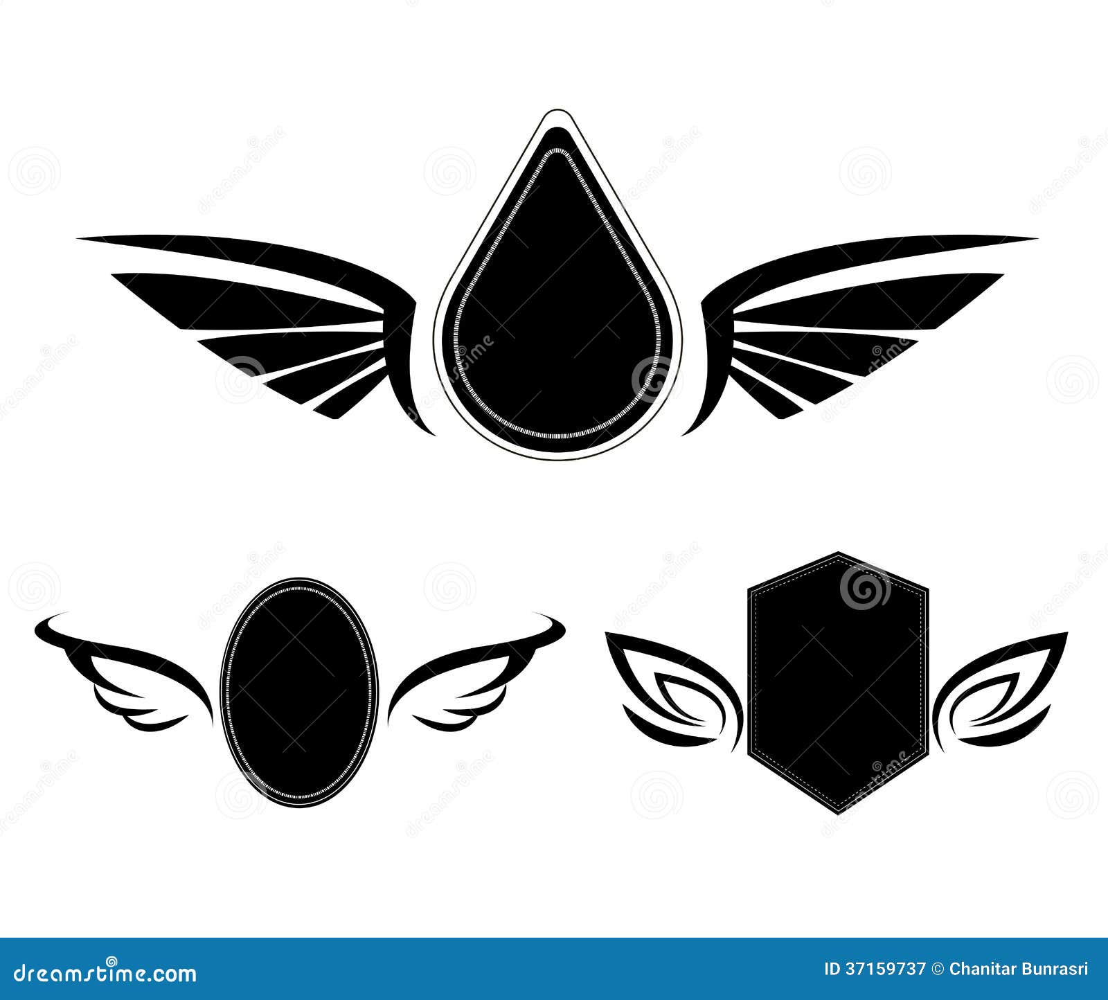 Vector Black Shield Icons Set Stock Vector Illustration of elegance, backgrounds 37159737