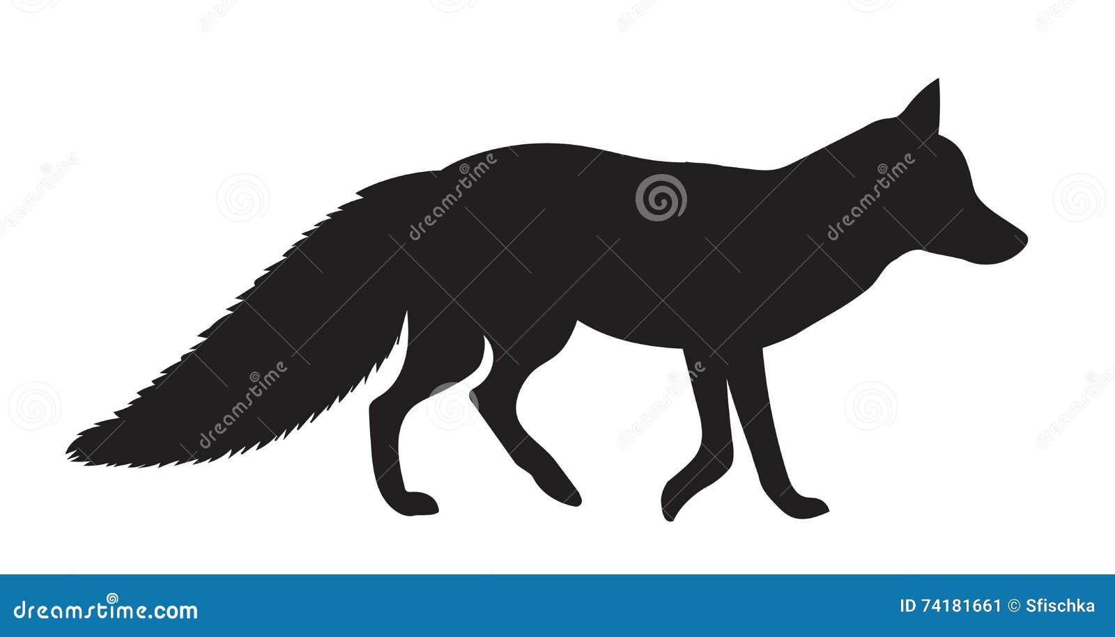 Vector Black Silhouette Fox | CartoonDealer.com #74181661