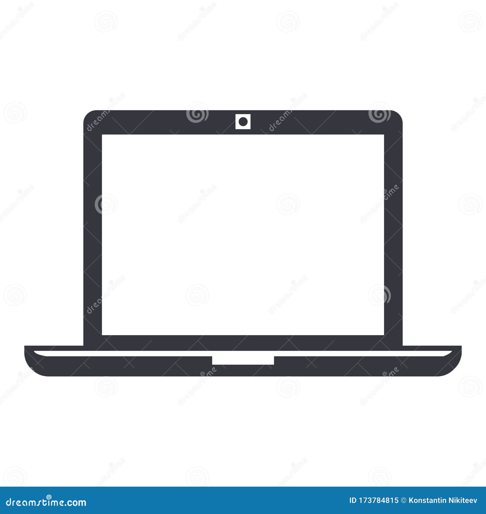 Vector Black Silhouette Icon Laptop PC Stock Vector Illustration of