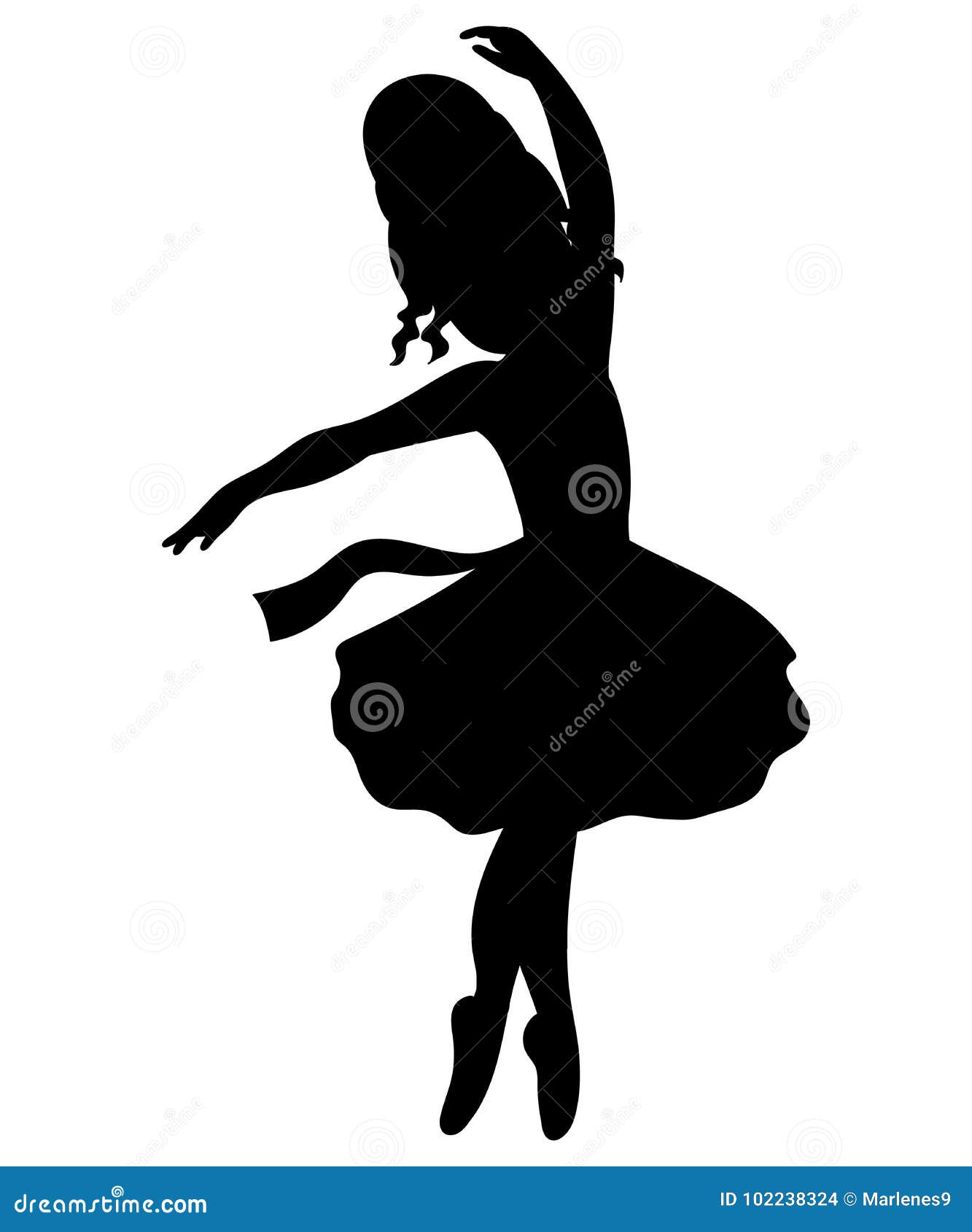 Vector Silhouette of Ballerina Stock Vector - Illustration of cartoon,  happy: 102238324