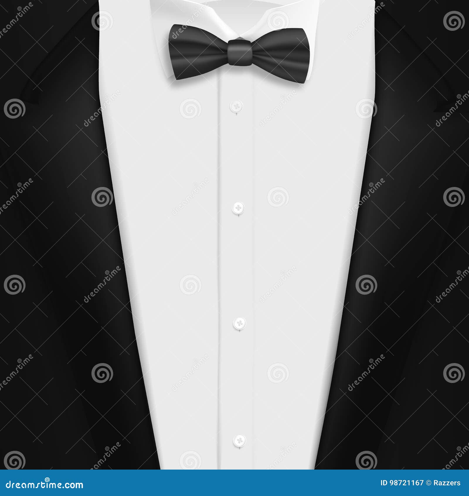 Vector Black Suit with Bowtie. Realistic Mens Tuxedo Suit Succeed ...