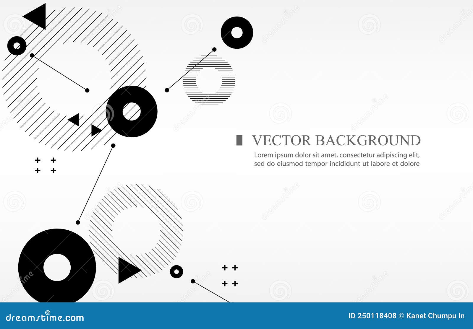 Vector Black and White Abstract Geometric Shape White Backgrounds Stock