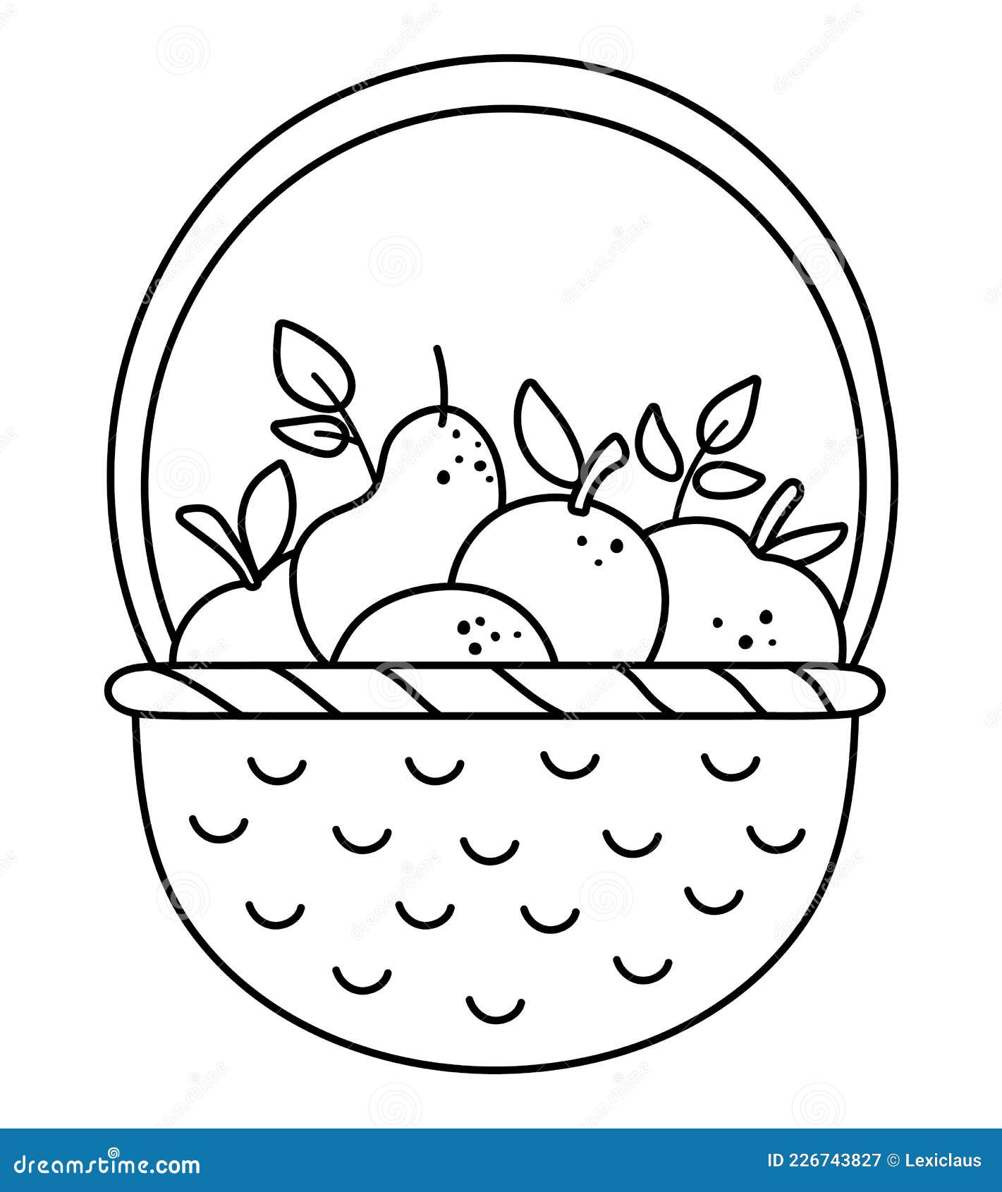 fruits basket clipart black and white