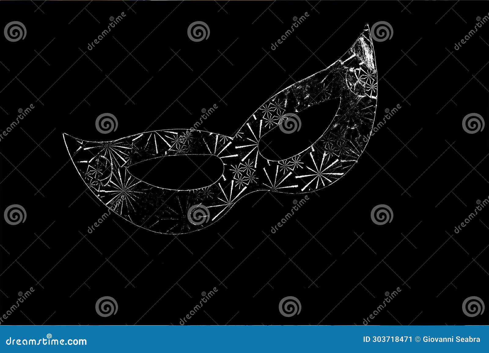  black and white carnival costume mask and streamers cheerful brazilian party celebration on transparent white background