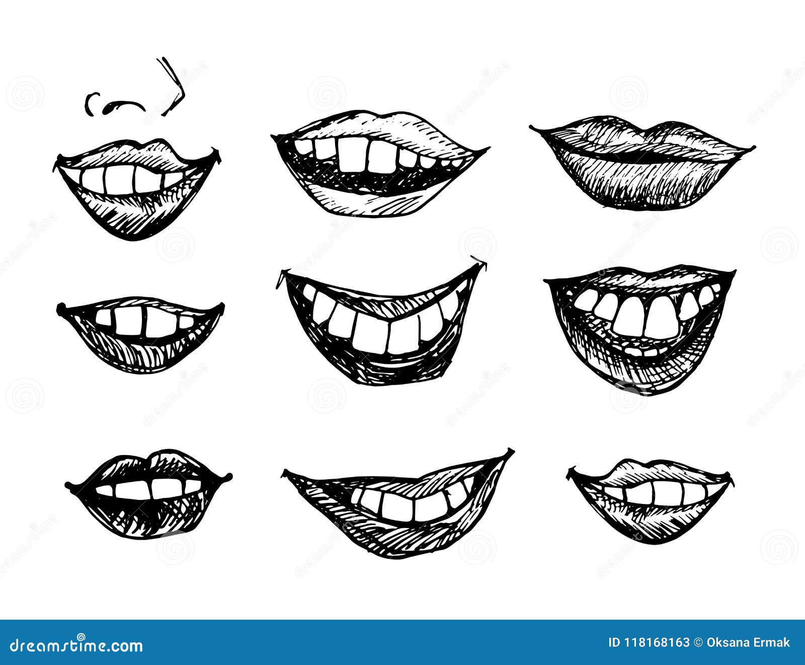 10876 Smiling Lips Sketch Images Stock Photos  Vectors  Shutterstock