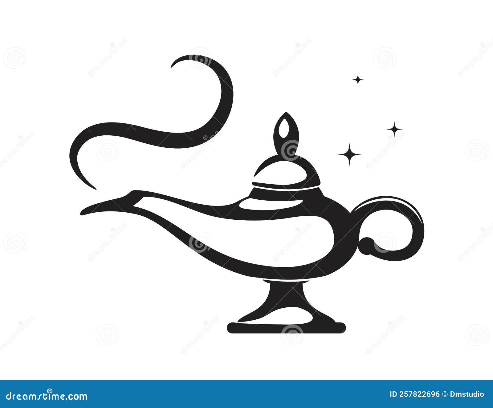 Genie Magic Lamp Aladdin Pantomime Cartoon | CartoonDealer.com #127663767