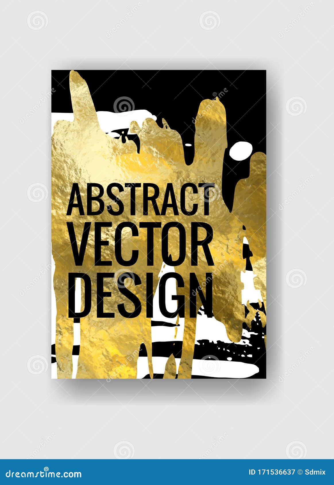 Vector Black, White and Gold Design Template Illustration Stock Vector