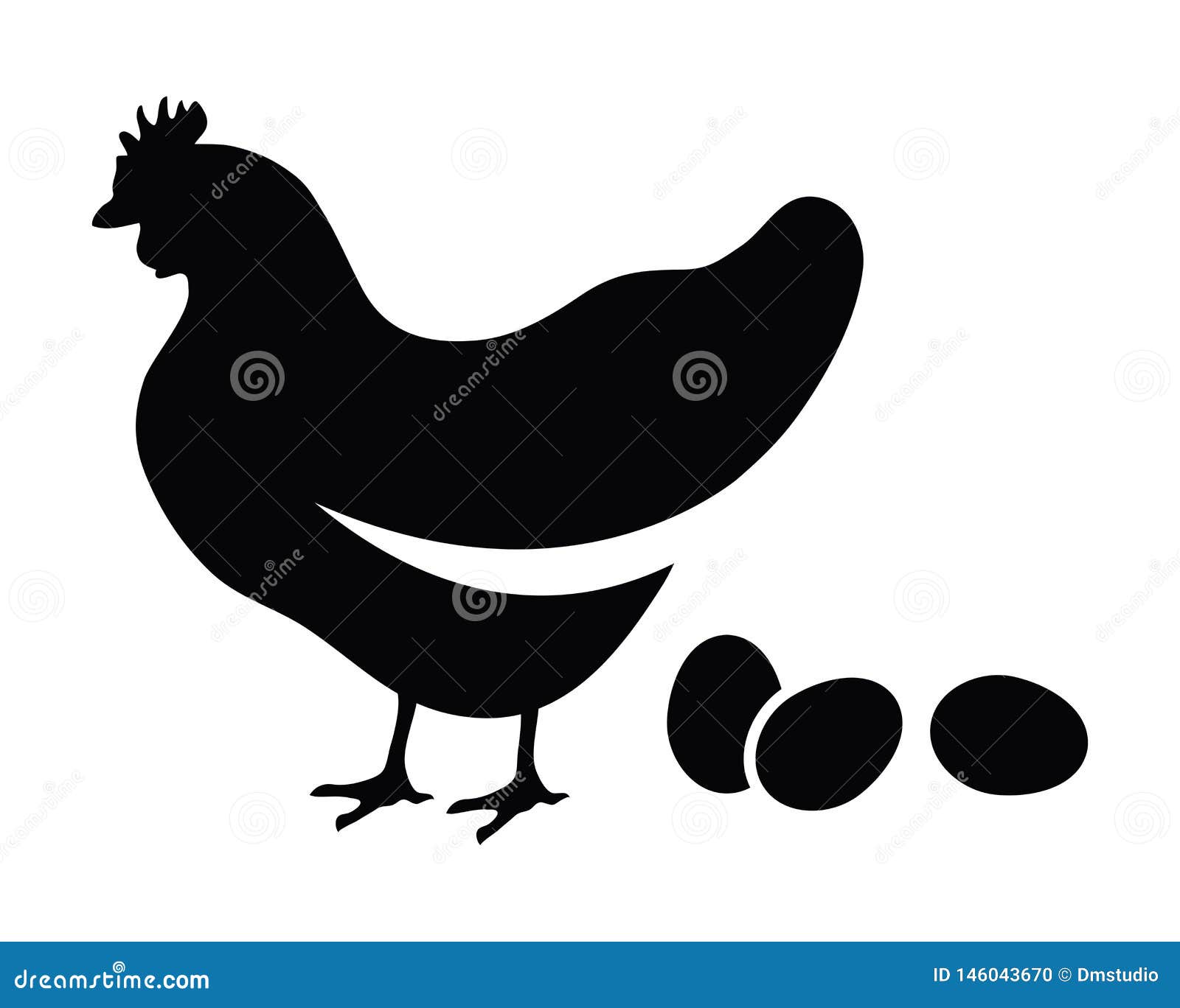 Vector Black and White Icon of Hen or Chicken and Eggs Stock Vector - Illustration of drawn, label: 146043670 Vector Black and White Icon of Hen or Chicken and Eggs Stock Vector - Illustration of drawn, label: 146043670