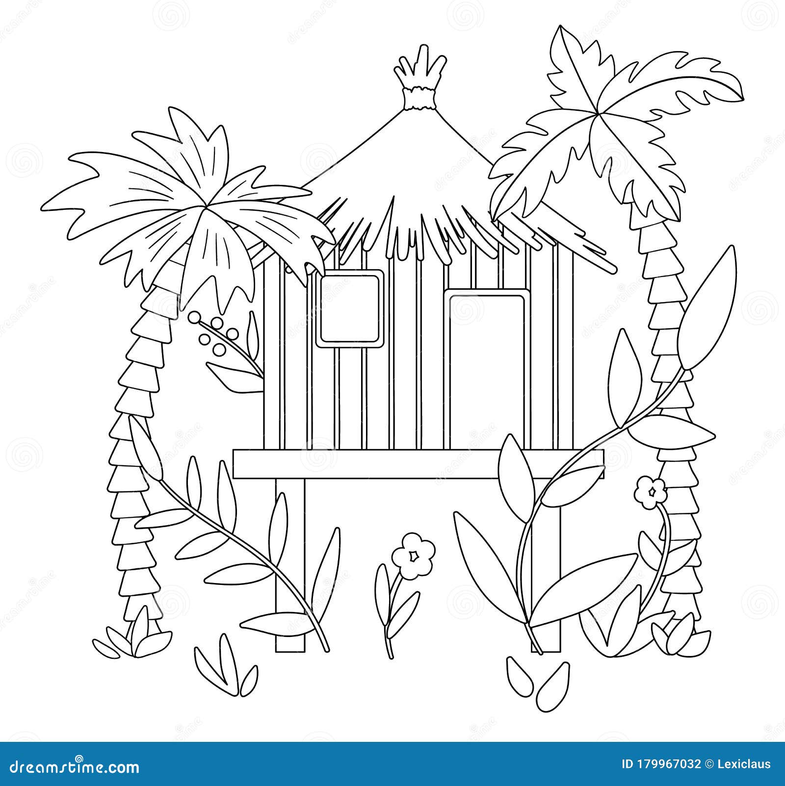 Download Vector Black And White Illustration Of Jungle Hoot With ...