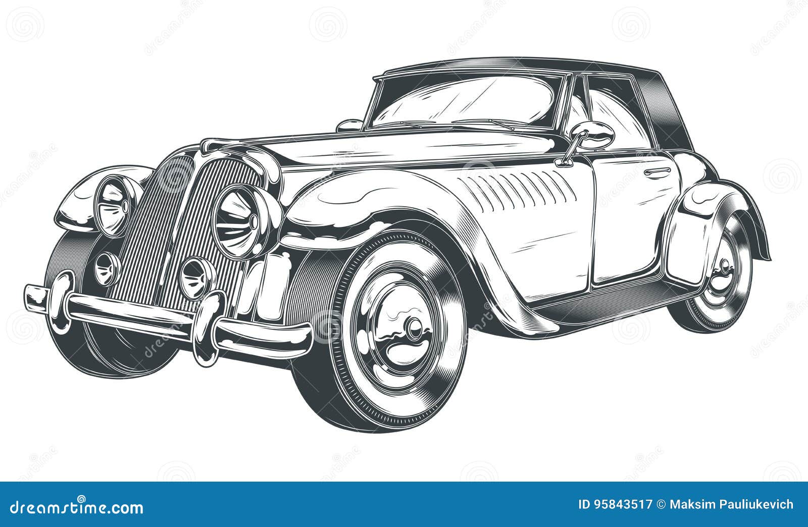 Download Vintage Car Drawing Sketch RoyaltyFree Stock Illustration Image   Pixabay