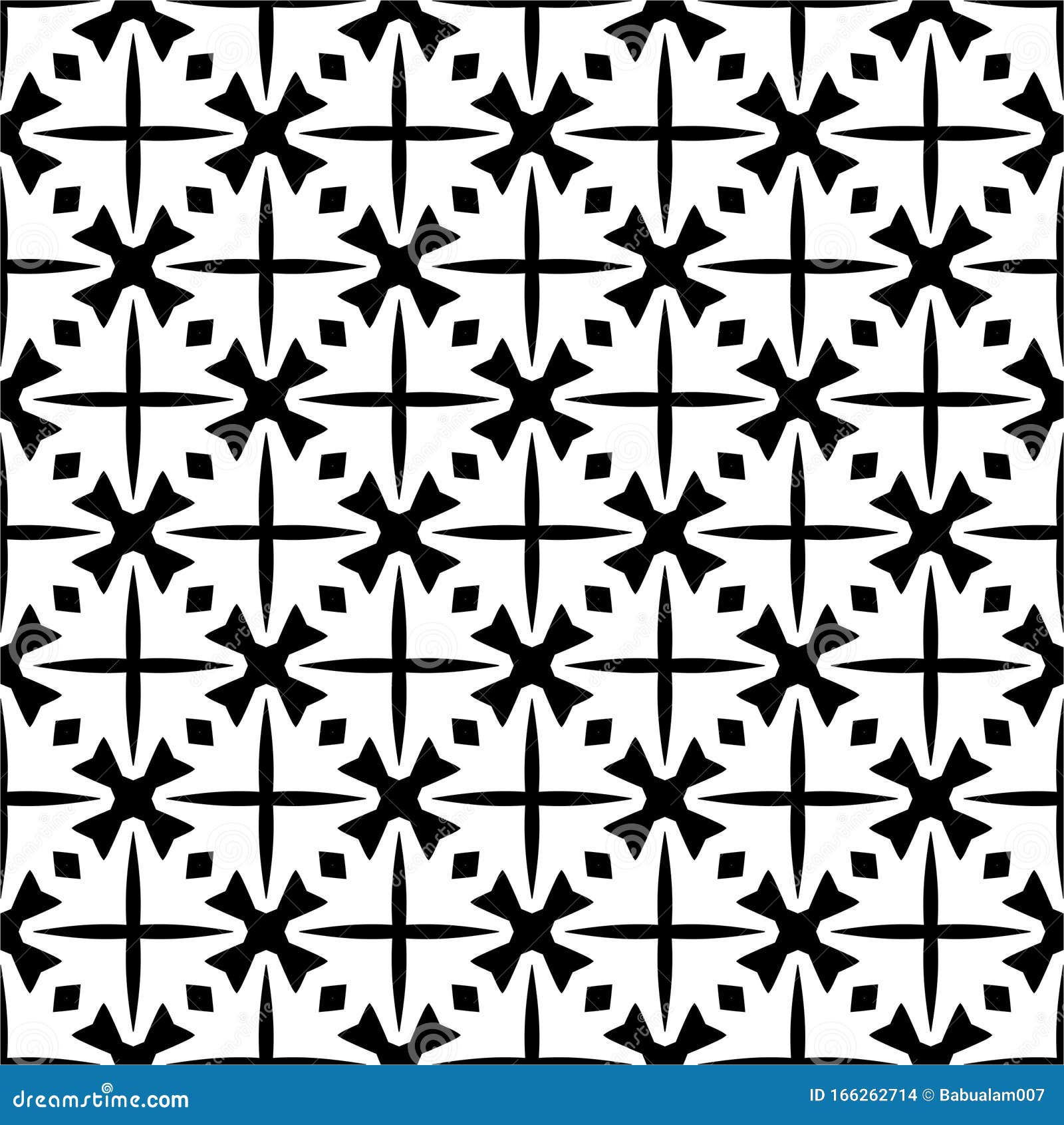  black and white seamless octagon and rhombus pattern, simple abstract .