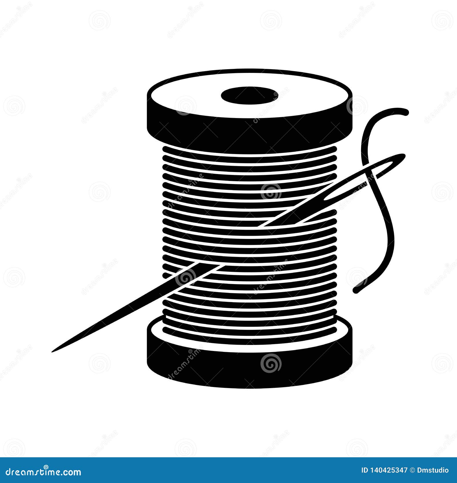 Vector Black and White Spool Icon Stock Vector - Illustration of design ...