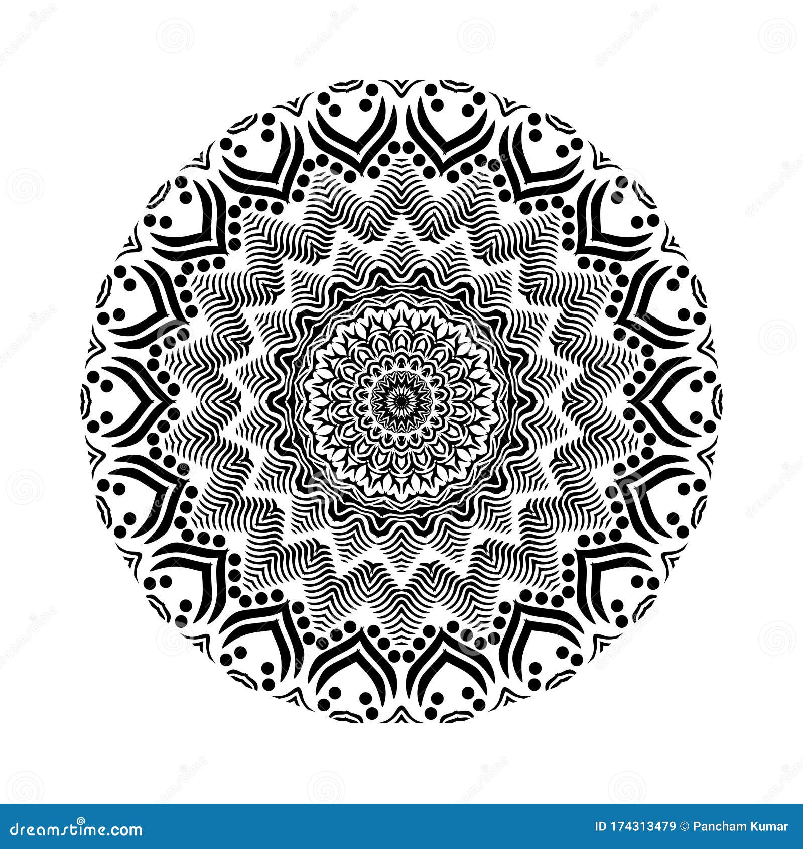 Download Vector Black And White Sunflower Geometrical Mandala ...