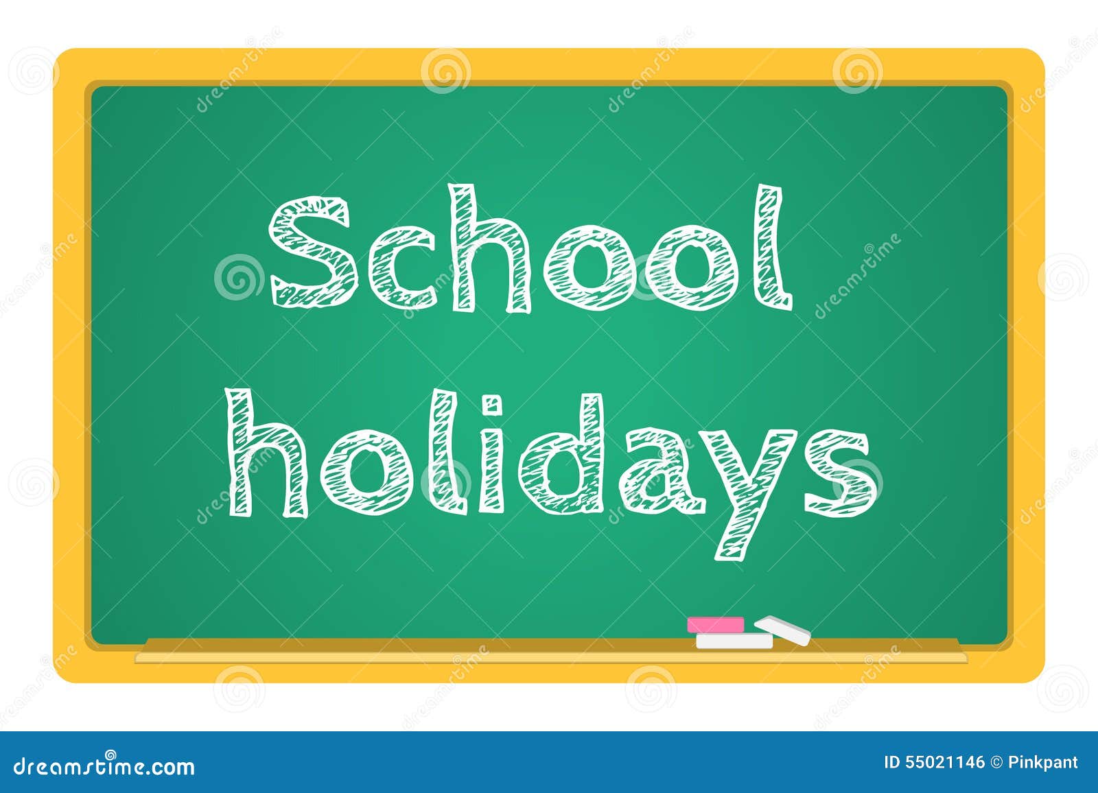 Vector Blackboard Stationery School Holidays Stock Vector