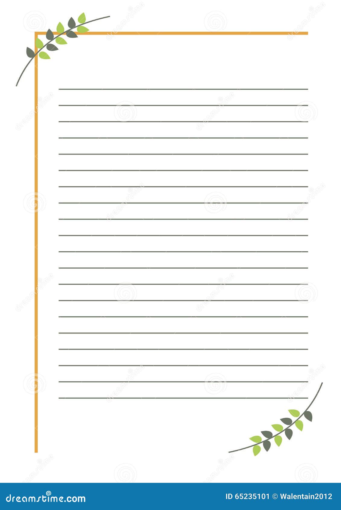 Lined letter writing paper