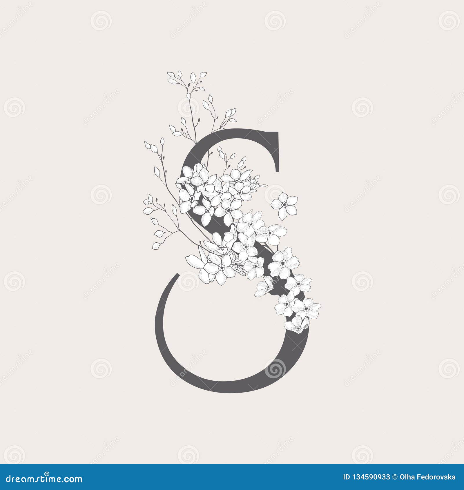 VL Initial Letter Gold calligraphic feminine floral hand drawn