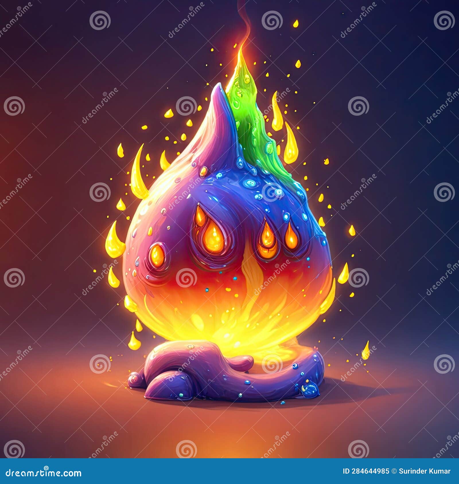 Vector Blue Fire Background. Beautiful Blue Flame Illustration. Stock