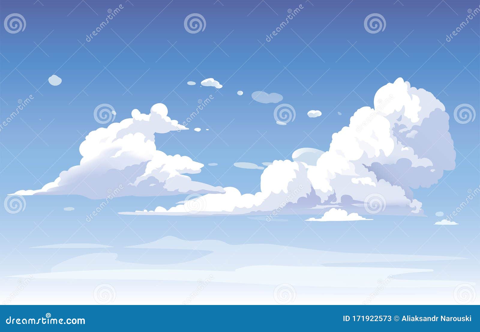  blue sky clouds. anime clean style. background 