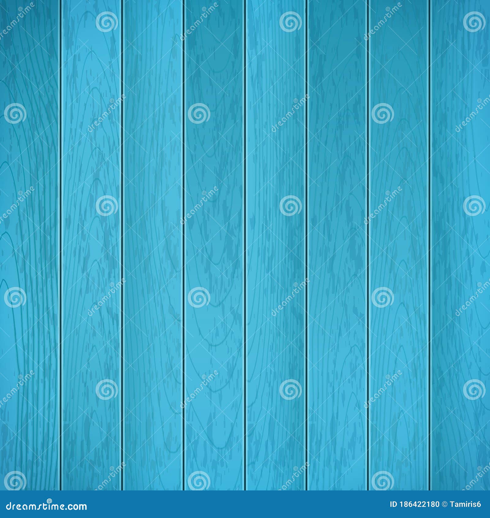 Vector Blue Wood Texture Background with Old Wooden Panels Stock Vector