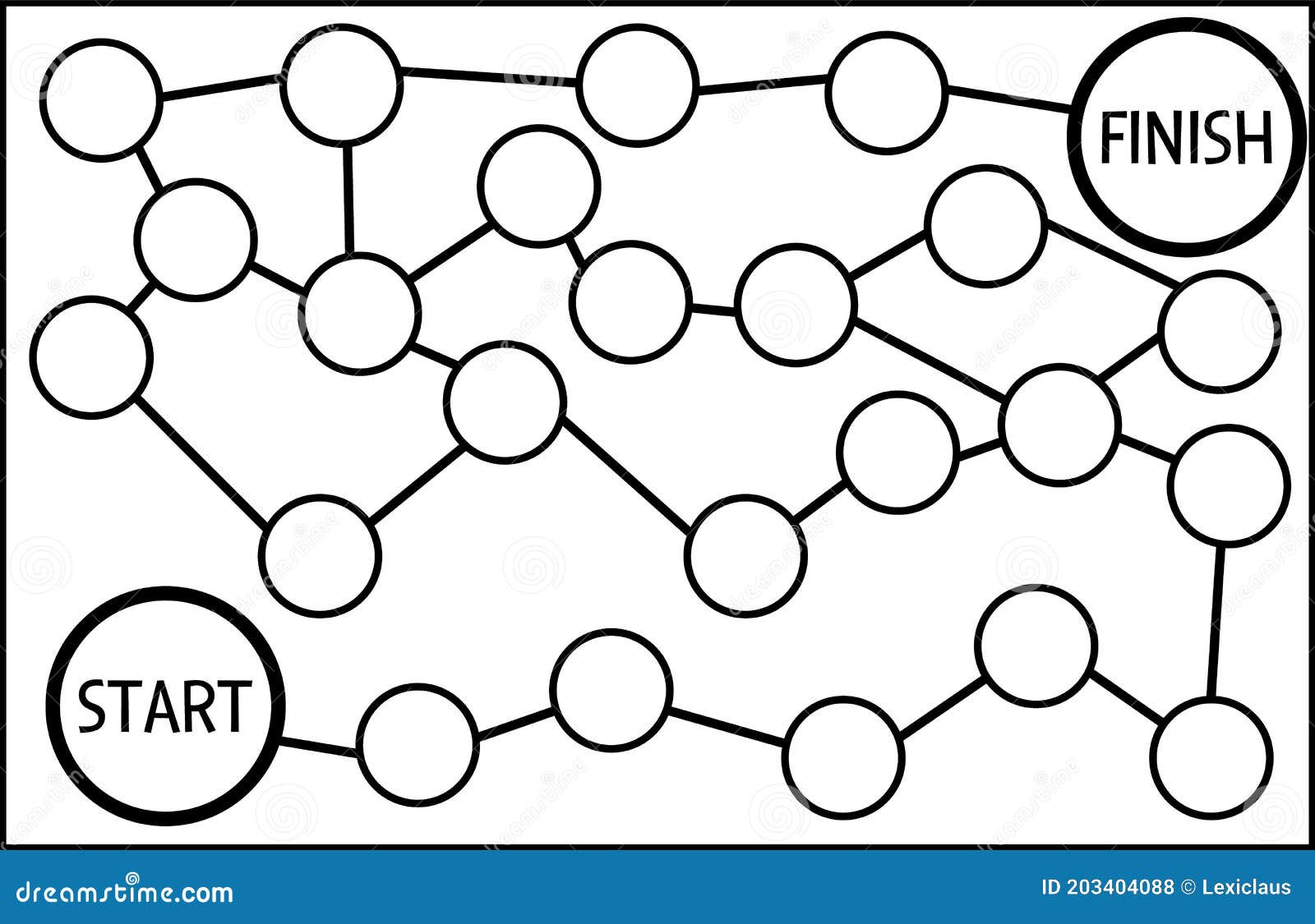 Vector Boardgame Template. Blank Black and White Board Game Isolated on